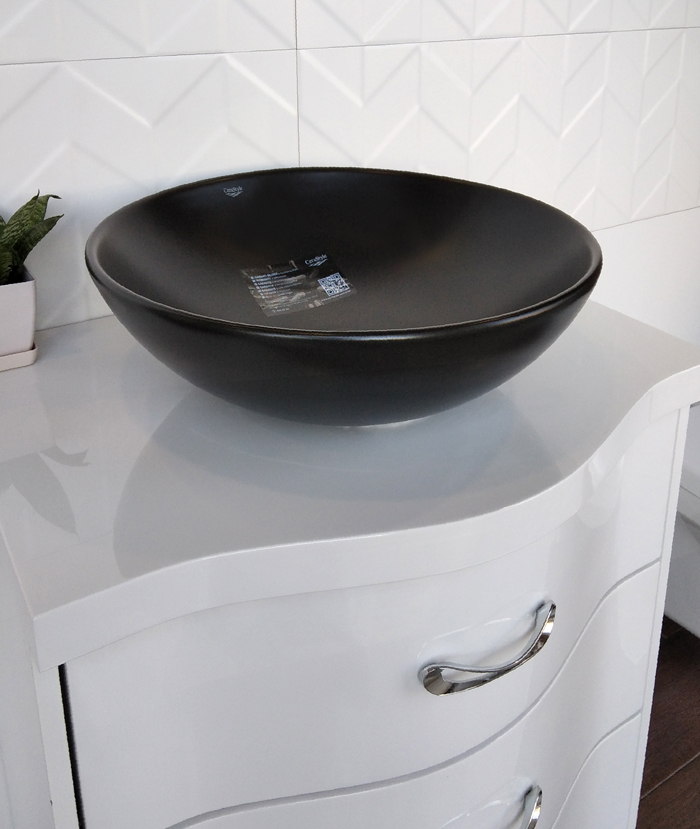 zero umivaonik 46 cm crni mat