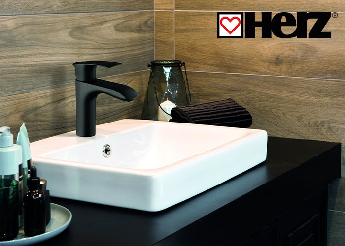 herz slavina za lavabo crna