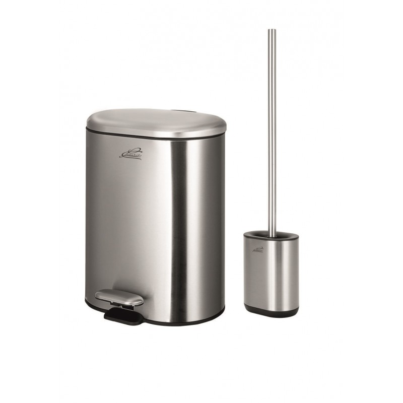 fresh line set ovalna kupatilska kanta 6l i wc četka, inox