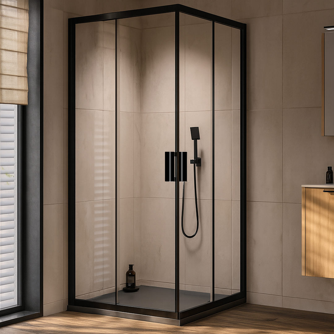 tuš kabina venus q black 90x90